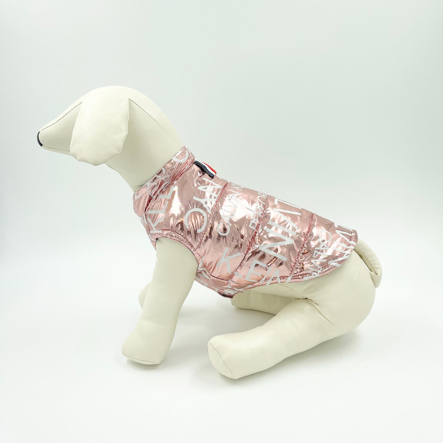 Metallic Reversible Dog Jacket - Rose Gold