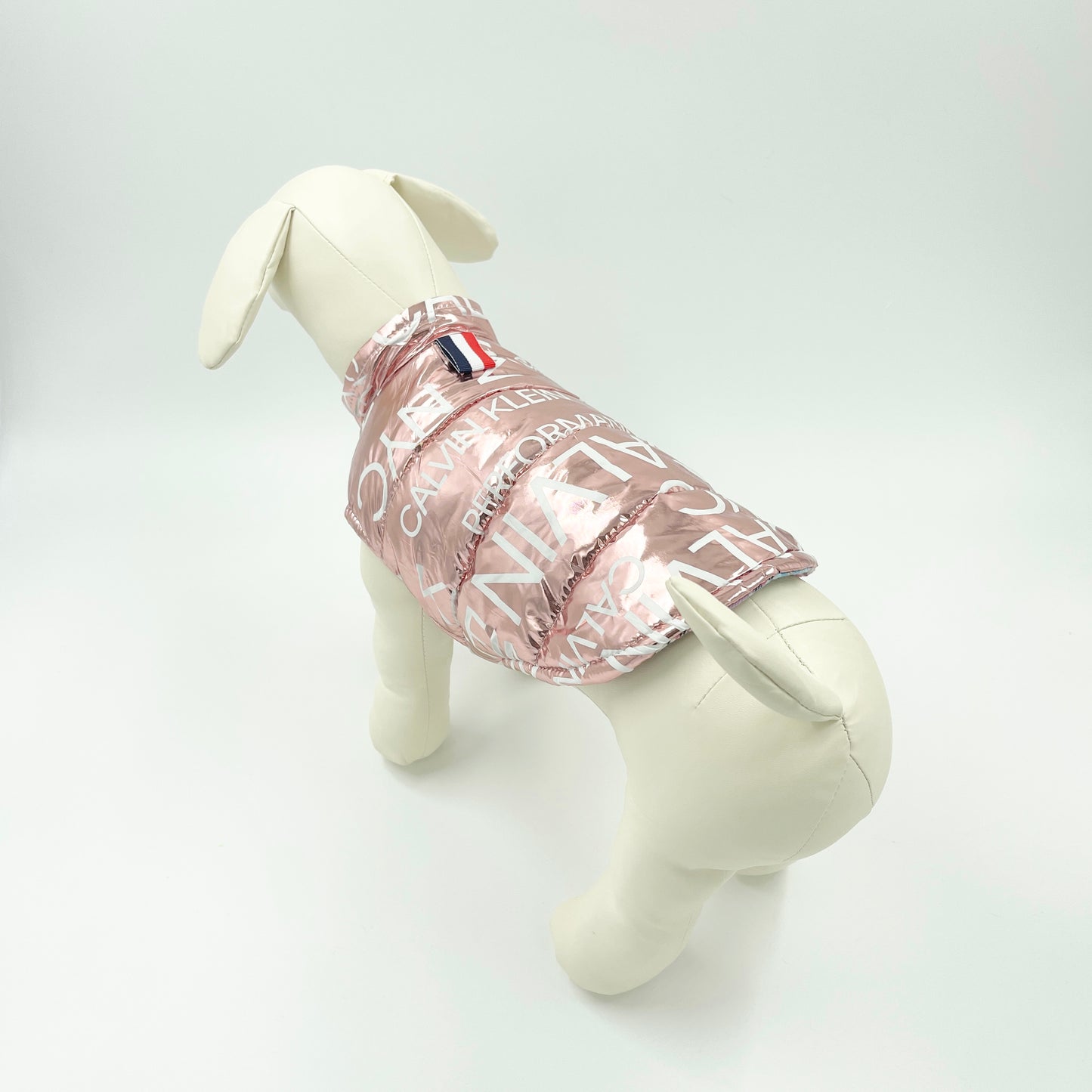 Metallic Reversible Dog Jacket - Rose Gold