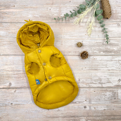 Windproof Dinosaur Puffer Coat - Yellow