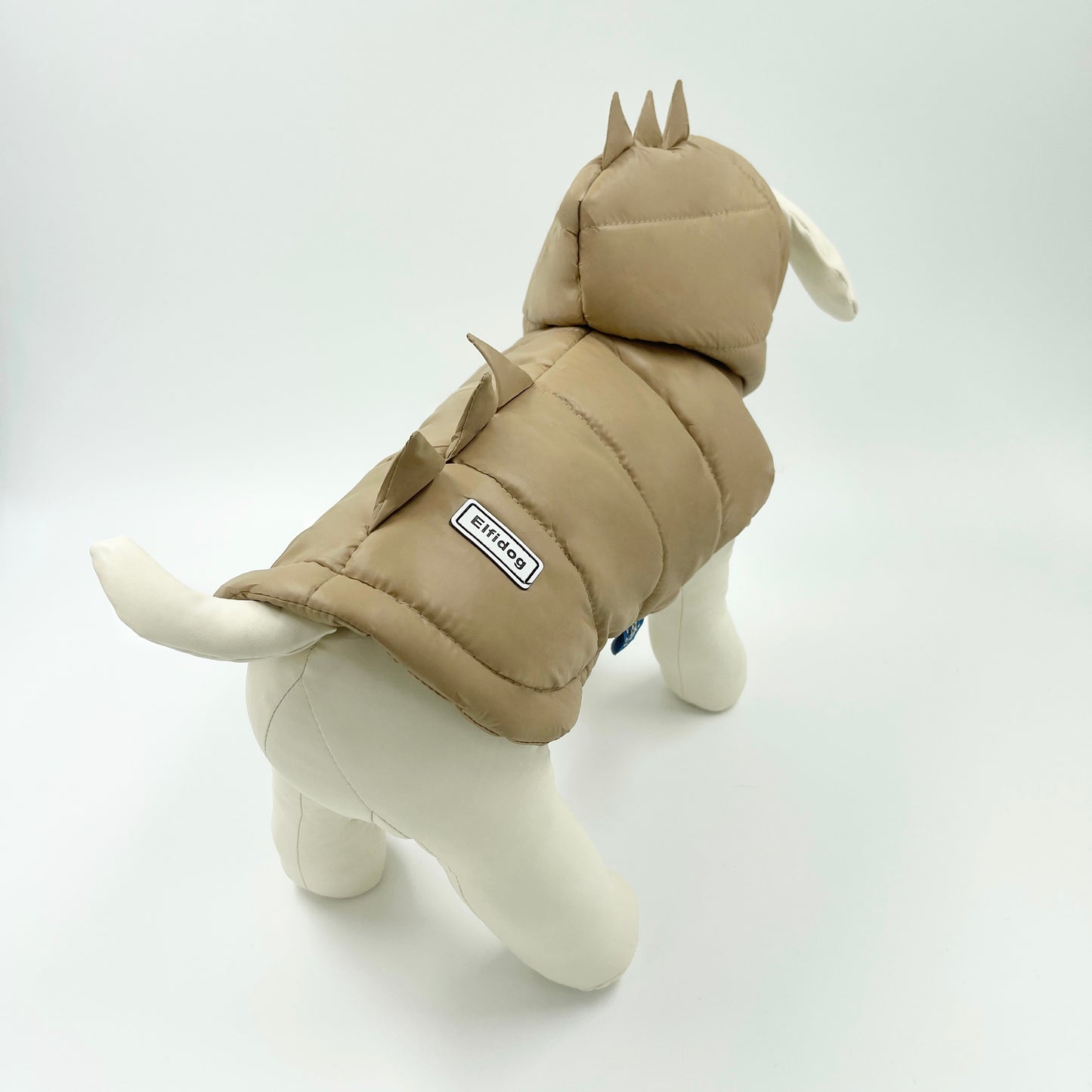 Windproof Dinosaur Puffer Coat - Tan