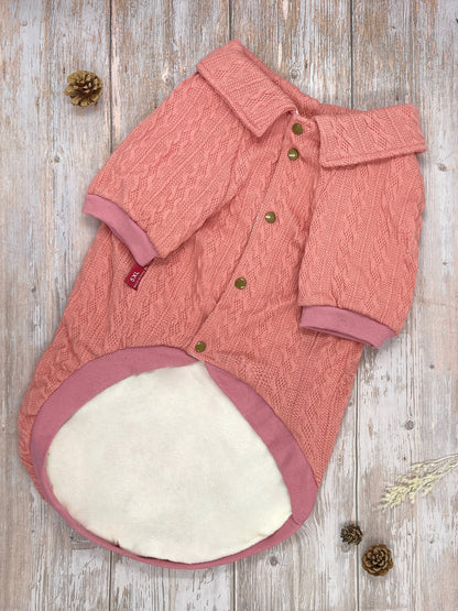 Chunky Knit Sweater Jacket - Pink