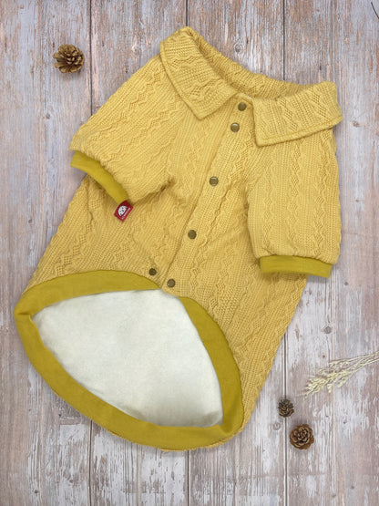 Chunky Knit Sweater Jacket - Yellow