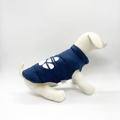 Adidog Paw Reversible Dog Puffer Jacket - Blue